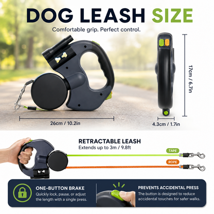 DualWalk™ Reflective Double Dog Leash