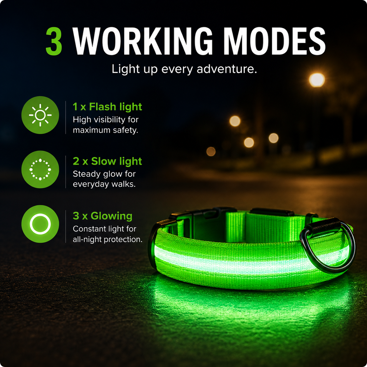 GlowGuard™ LED Dog Collar